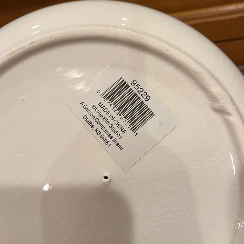 NEW Gerson Lone Elm Studios Black & White Porcelain Dog Themed Ring Jewelry Dish